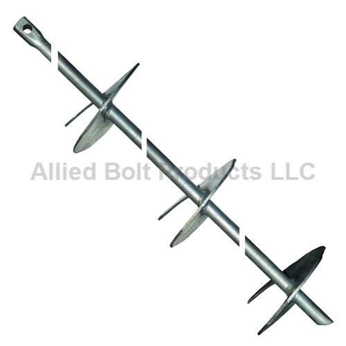 84" TRIPLE HELIX ROUND SHANK ANCHOR WITH (3) 10" HELICES 2,300LB RATING